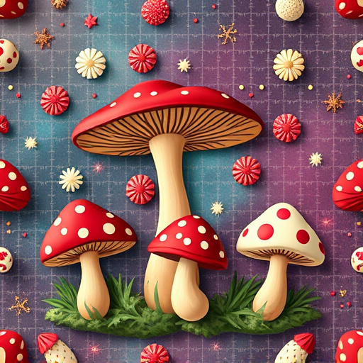 Artistic Magic Mushroom Chocolates Patterns