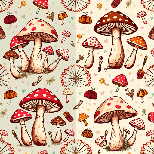 Artistic Magic Mushroom Chocolates Patterns
