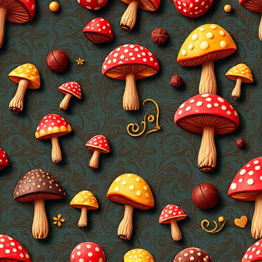Artistic Magic Mushroom Chocolates Patterns