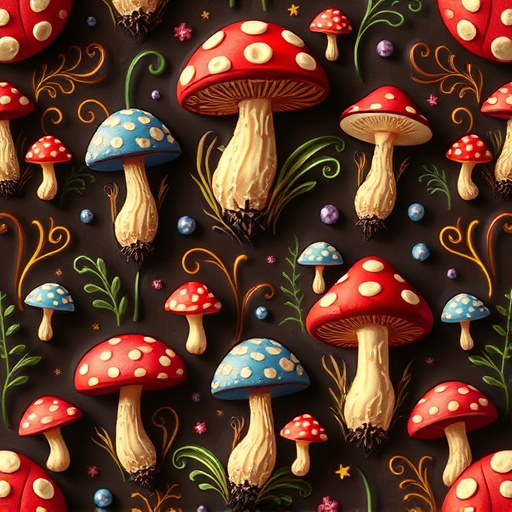 Artistic Magic Mushroom Chocolates Patterns