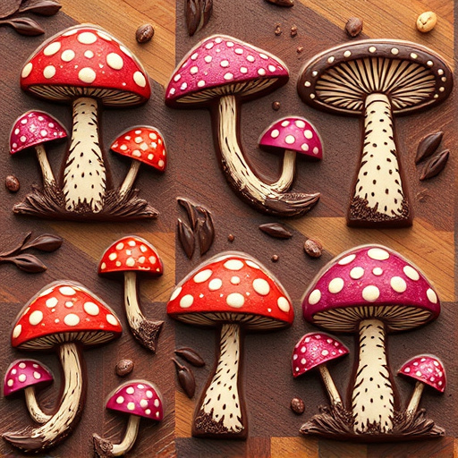 Artistic Magic Mushroom Chocolates Patterns