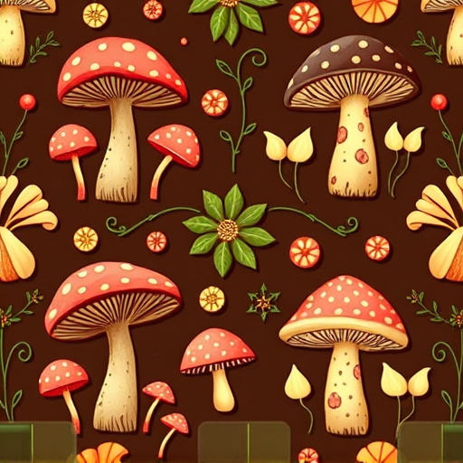 Artistic Magic Mushroom Chocolates Patterns