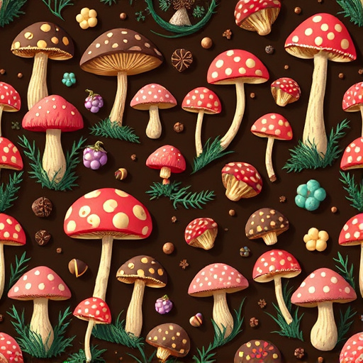 Artistic Magic Mushroom Chocolates Patterns
