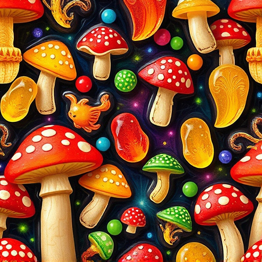 Artistic Magic Mushroom Gummies Patterns