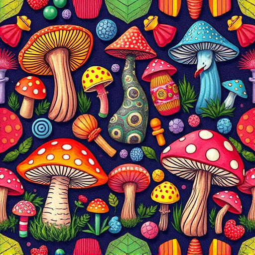 Artistic Magic Mushroom Gummies Patterns