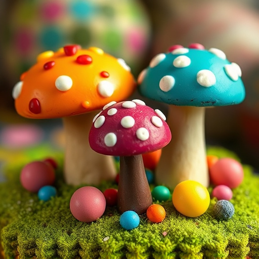 Colorful Magic Mushroom Chocolates