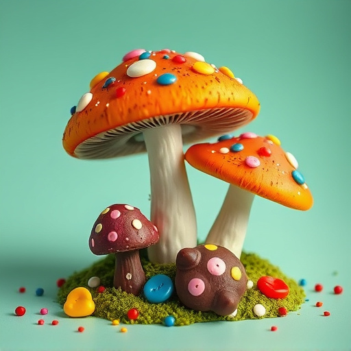 Colorful Magic Mushroom Chocolates