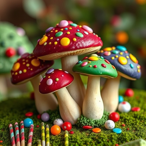 Colorful Magic Mushroom Chocolates