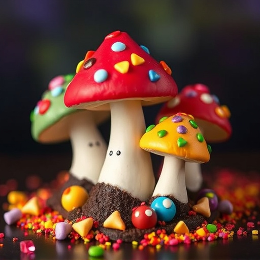 Colorful Magic Mushroom Chocolates