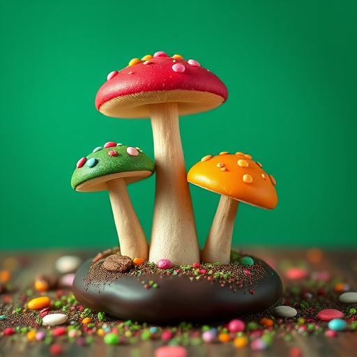 Colorful Magic Mushroom Chocolates