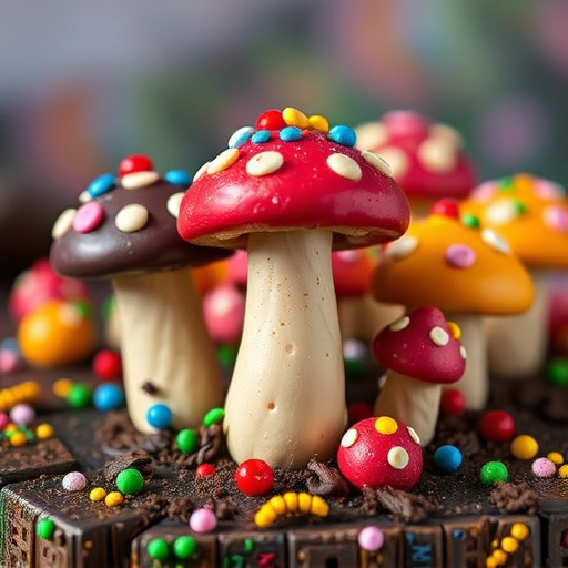 Colorful Magic Mushroom Chocolates