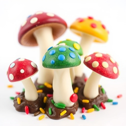 Colorful Magic Mushroom Chocolates