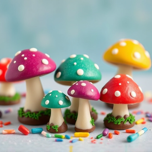 Colorful Magic Mushroom Chocolates