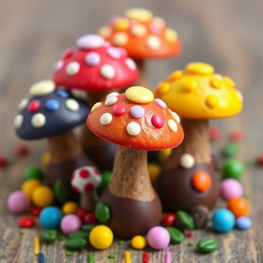 Colorful Magic Mushroom Chocolates