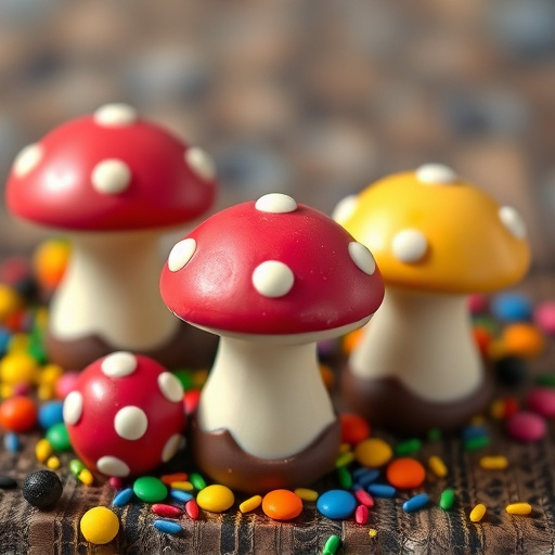 Colorful Magic Mushroom Chocolates