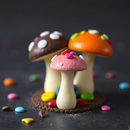 Colorful Magic Mushroom Chocolates