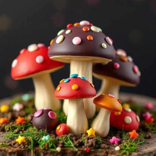 Colorful Magic Mushroom Chocolates