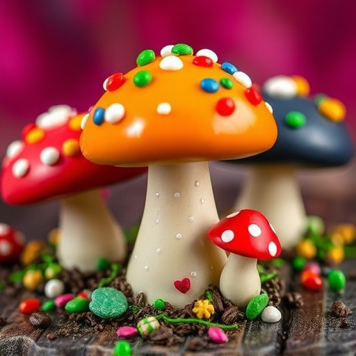 Colorful Magic Mushroom Chocolates
