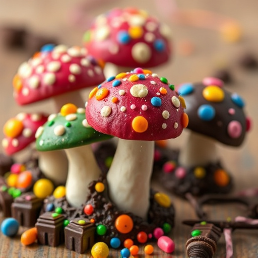 Colorful Magic Mushroom Chocolates