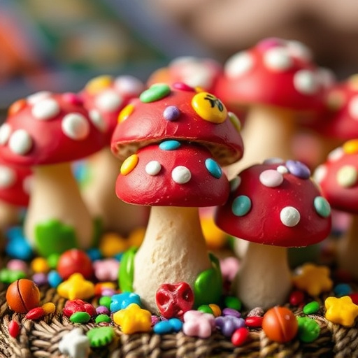 Colorful Magic Mushroom Chocolates