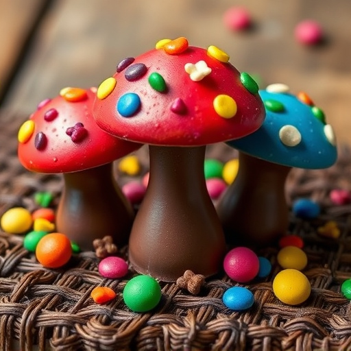 Colorful Magic Mushroom Chocolates
