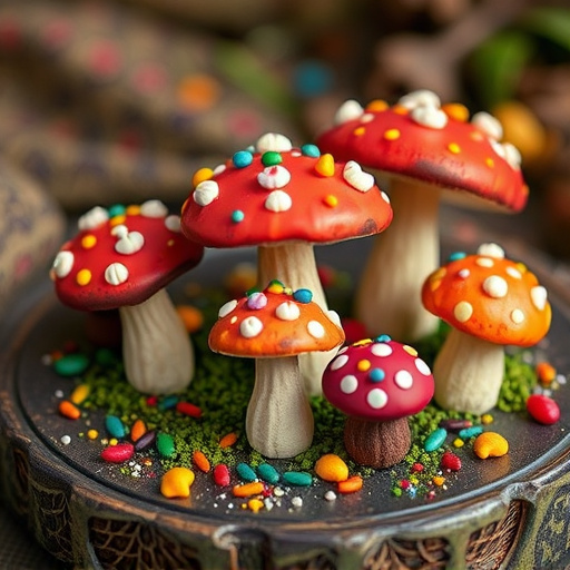 Colorful Magic Mushroom Chocolates