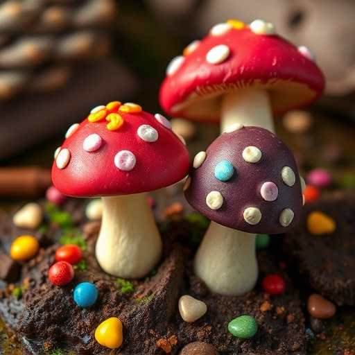 Colorful Magic Mushroom Chocolates