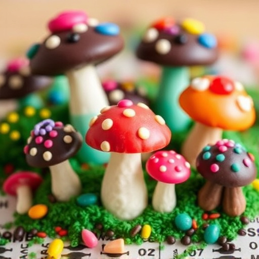 Colorful Magic Mushroom Chocolates