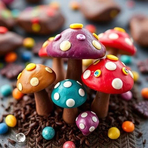 Colorful Magic Mushroom Chocolates