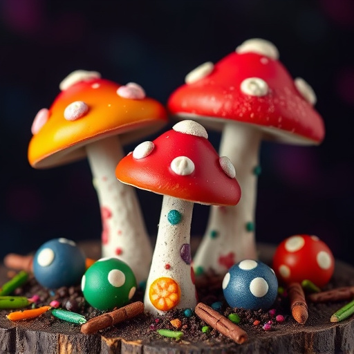 Colorful Magic Mushroom Chocolates
