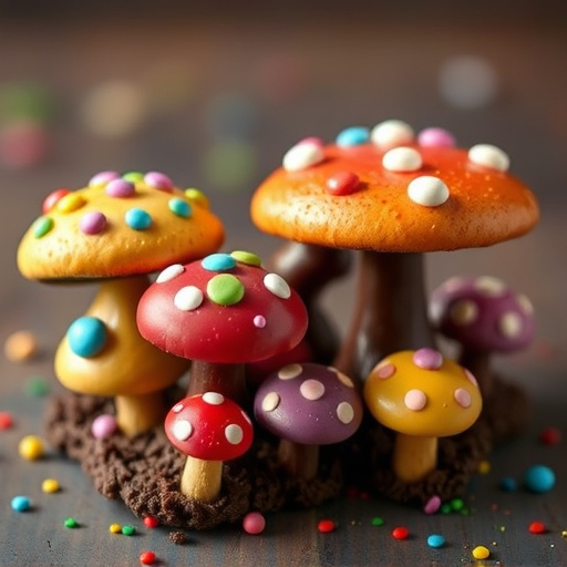 Colorful Magic Mushroom Chocolates