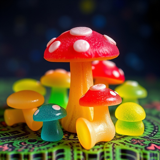 Colorful Magic Mushroom Gummies