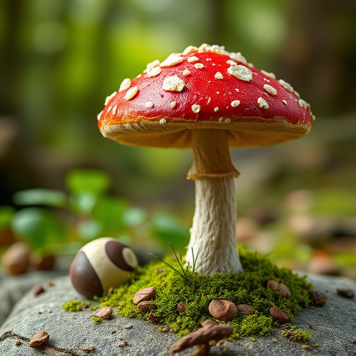Magic Mushroom Chocolates with Nature Background