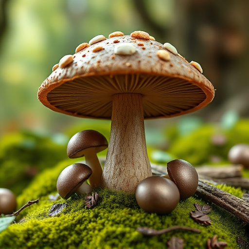 Magic Mushroom Chocolates with Nature Background