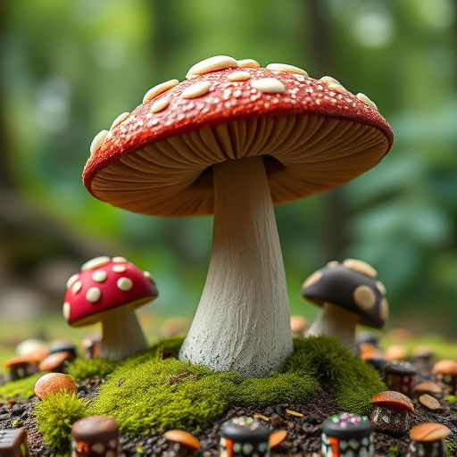 Magic Mushroom Chocolates with Nature Background