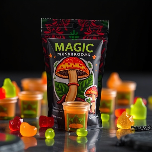 Magic Mushroom Gummies Packaging Shots