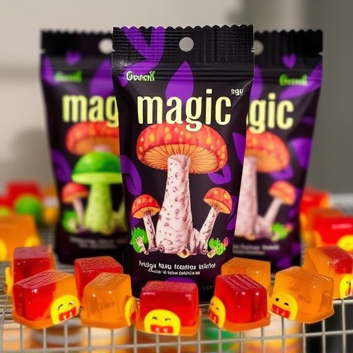 Magic Mushroom Gummies Packaging Shots