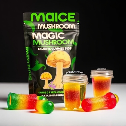 Magic Mushroom Gummies Packaging Shots