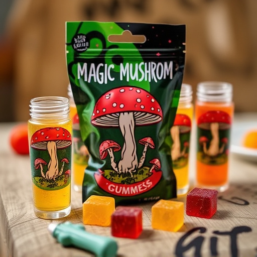 Magic Mushroom Gummies Packaging Shots