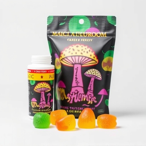 Magic Mushroom Gummies Packaging Shots