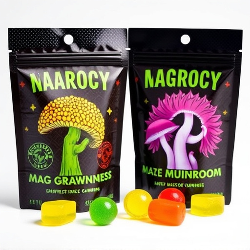 Magic Mushroom Gummies Packaging Shots