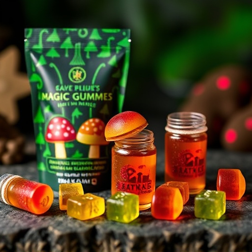 Magic Mushroom Gummies Packaging Shots