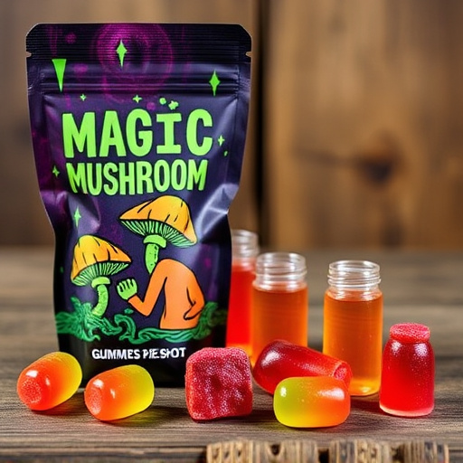 Magic Mushroom Gummies Packaging Shots