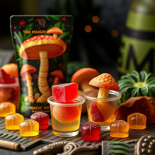 Magic Mushroom Gummies Packaging Shots