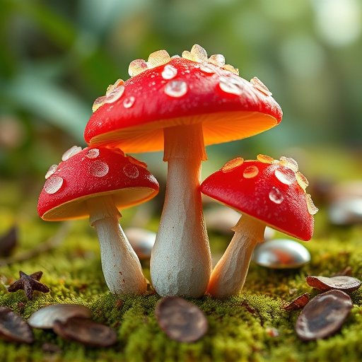 Magic Mushroom Gummies with Nature Background