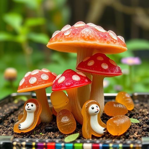 Magic Mushroom Gummies with Nature Background