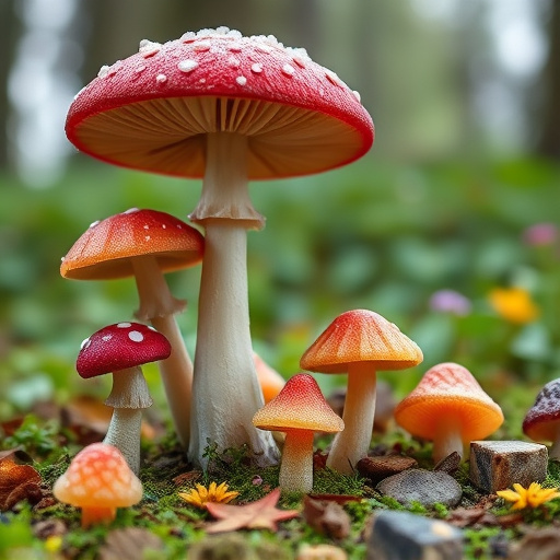 Magic Mushroom Gummies with Nature Background