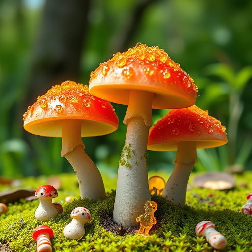 Magic Mushroom Gummies with Nature Background