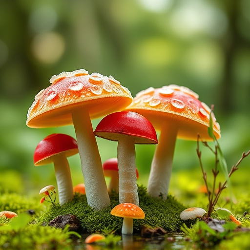 Magic Mushroom Gummies with Nature Background