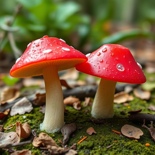 Magic Mushroom Gummies with Nature Background